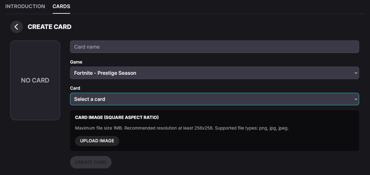 Image Placeholder – Publish Card Confirmation Screen