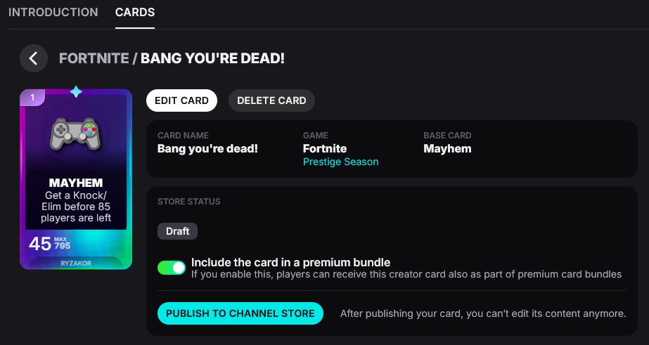 Image Placeholder – Creator Store with Published Card