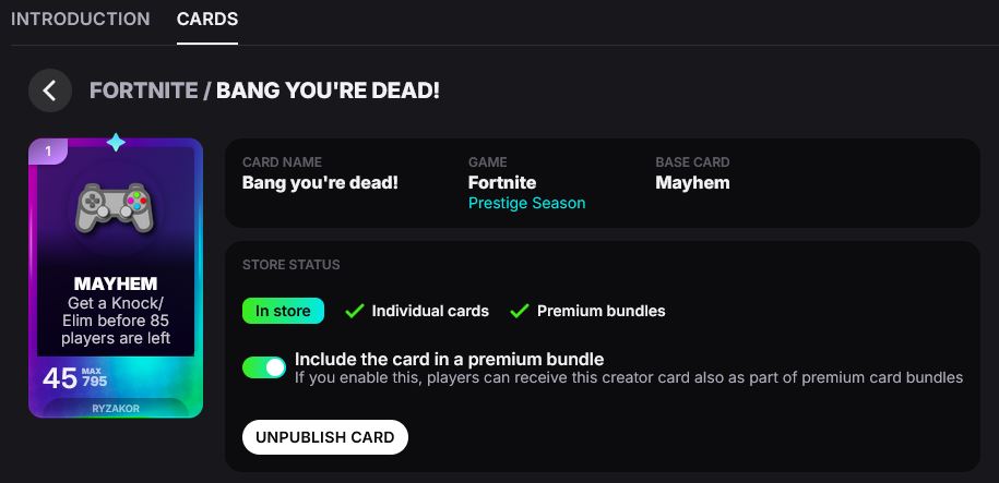 Image Placeholder – Unpublish Card Option