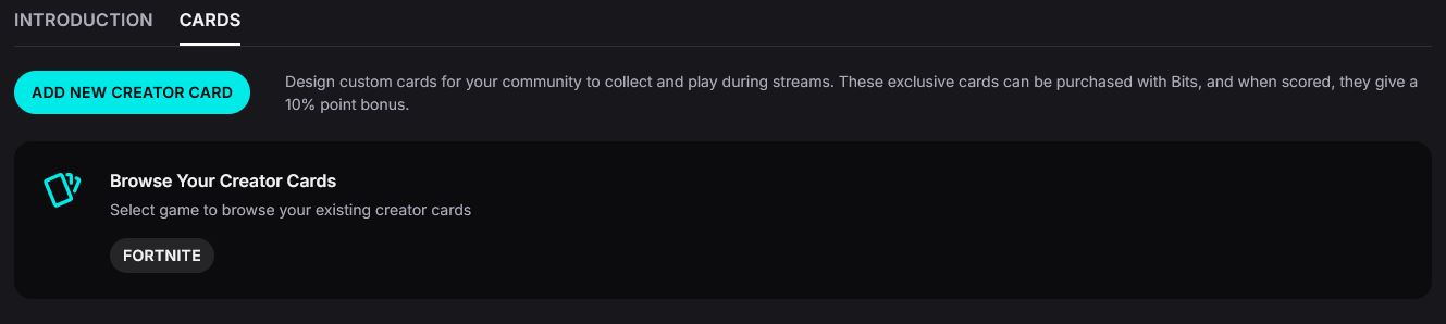 Placeholder: Creator Card Tab